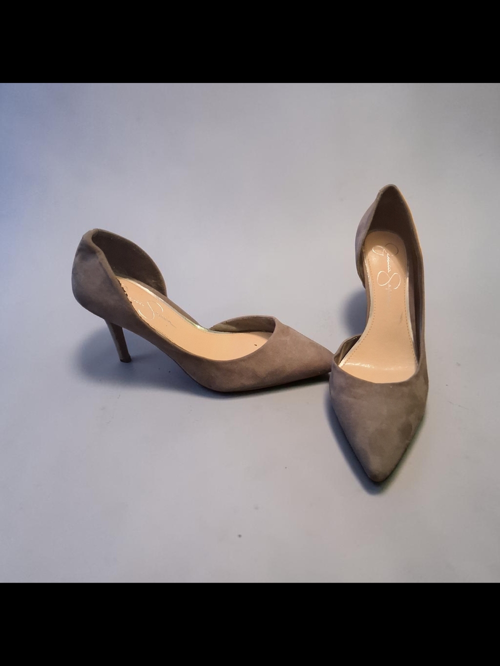 Jessica Simpson Taupe Pointed D'Orsay Heels